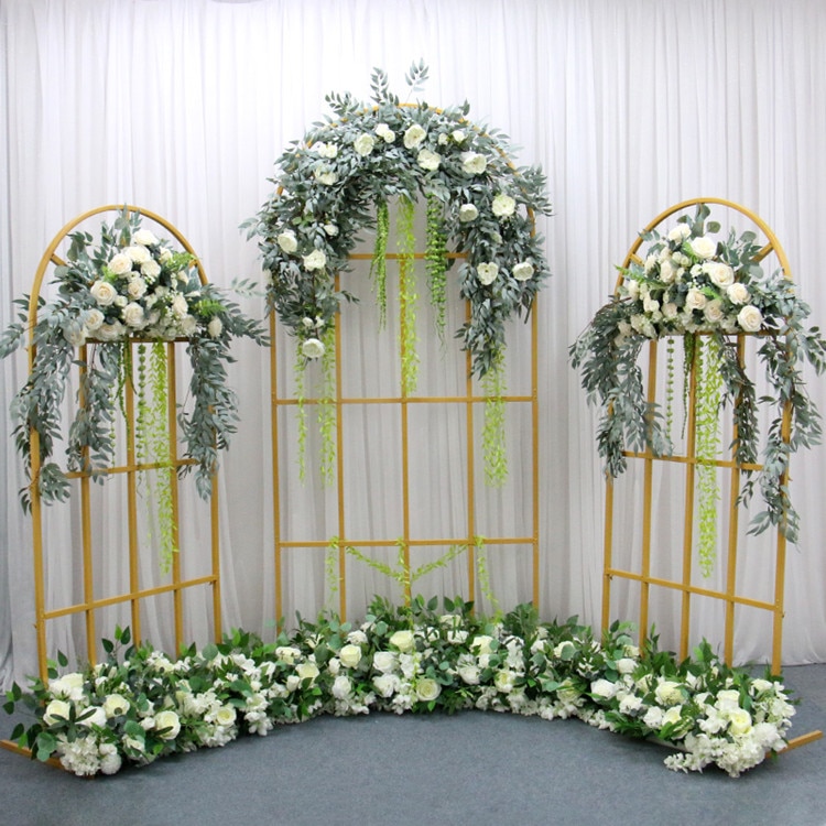 wedding arch with fake flowers8