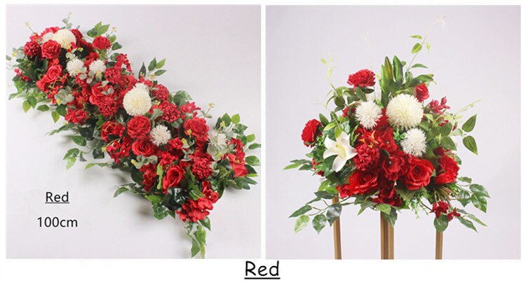 red satin flower arrangement3