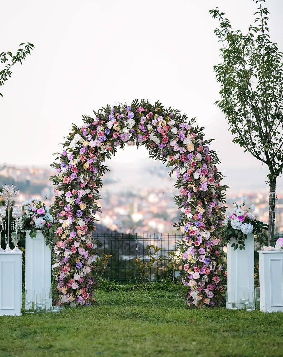 flower arch for wedding ceremony