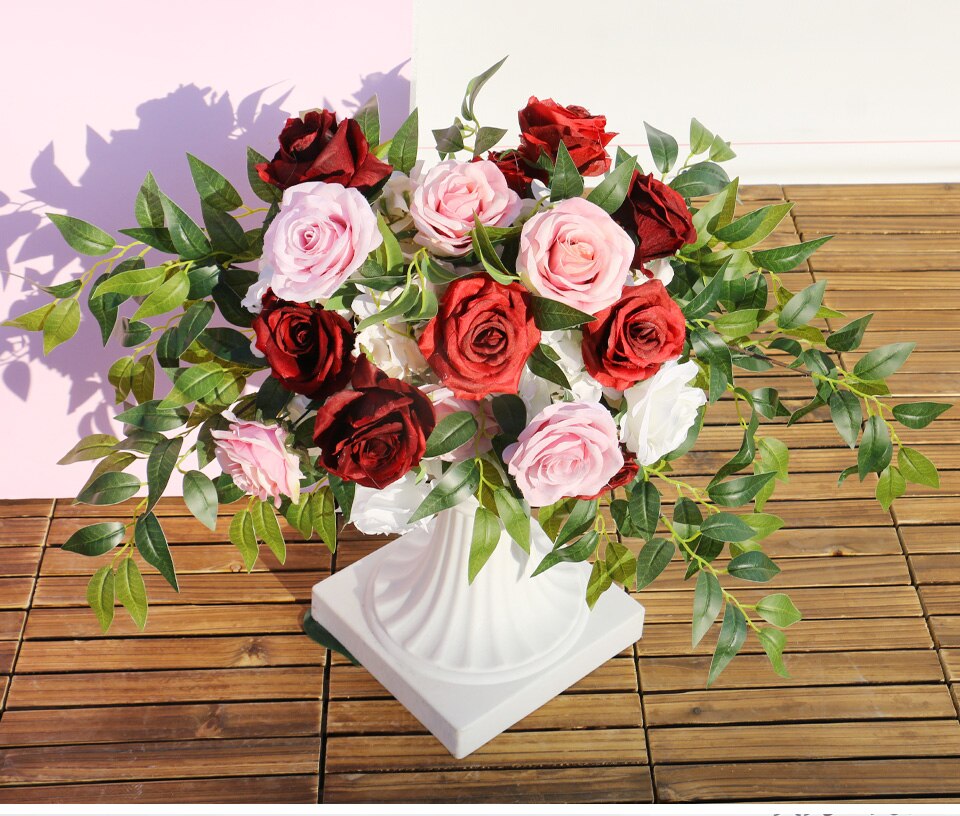 black white and pale pink flower arrangements8