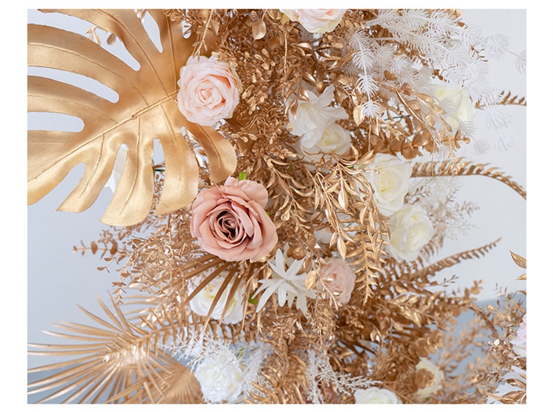 white and rose gold table runner8
