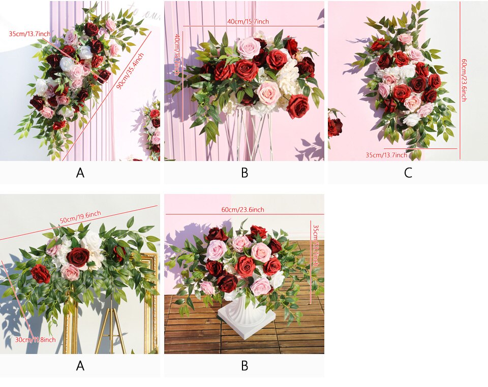 black white and pale pink flower arrangements1